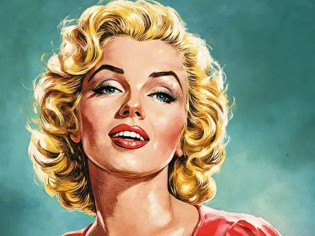 Stylized retro portrait inspired by Marilyn Monroe aesthetic