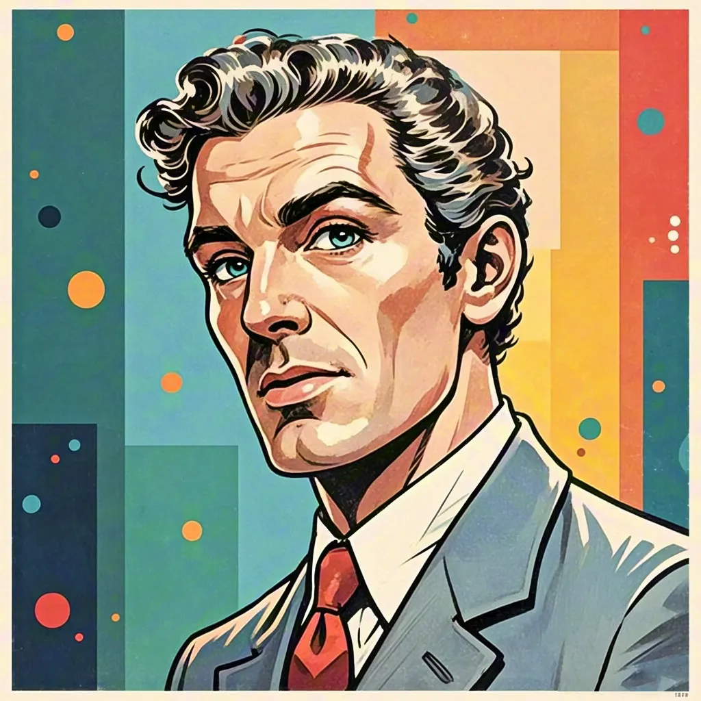 Retro Vintage-Style Male Portrait Illustration