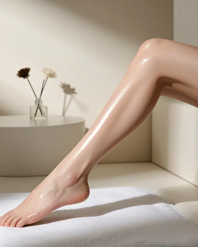 Smooth Female Legs in Minimal Interior Setting