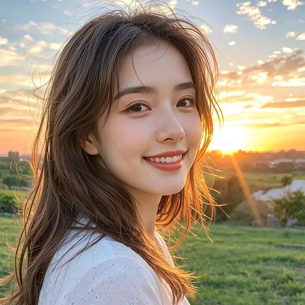 Soft Portrait of a Woman at Sunset