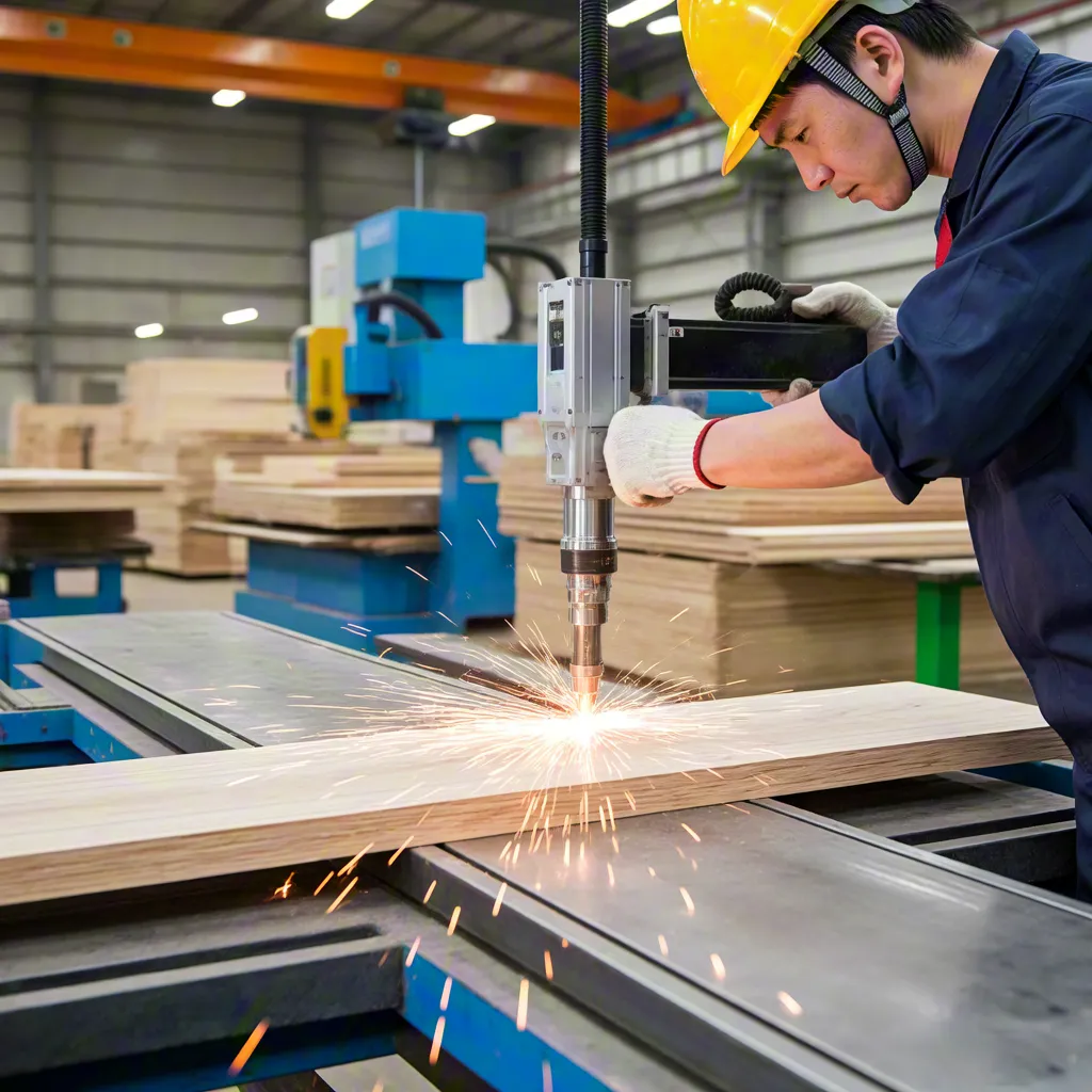 Woodworker Cutting Wooden Planks With Precision Machine || ai