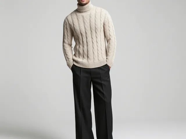 Full body portrait of man in minimal fashion style